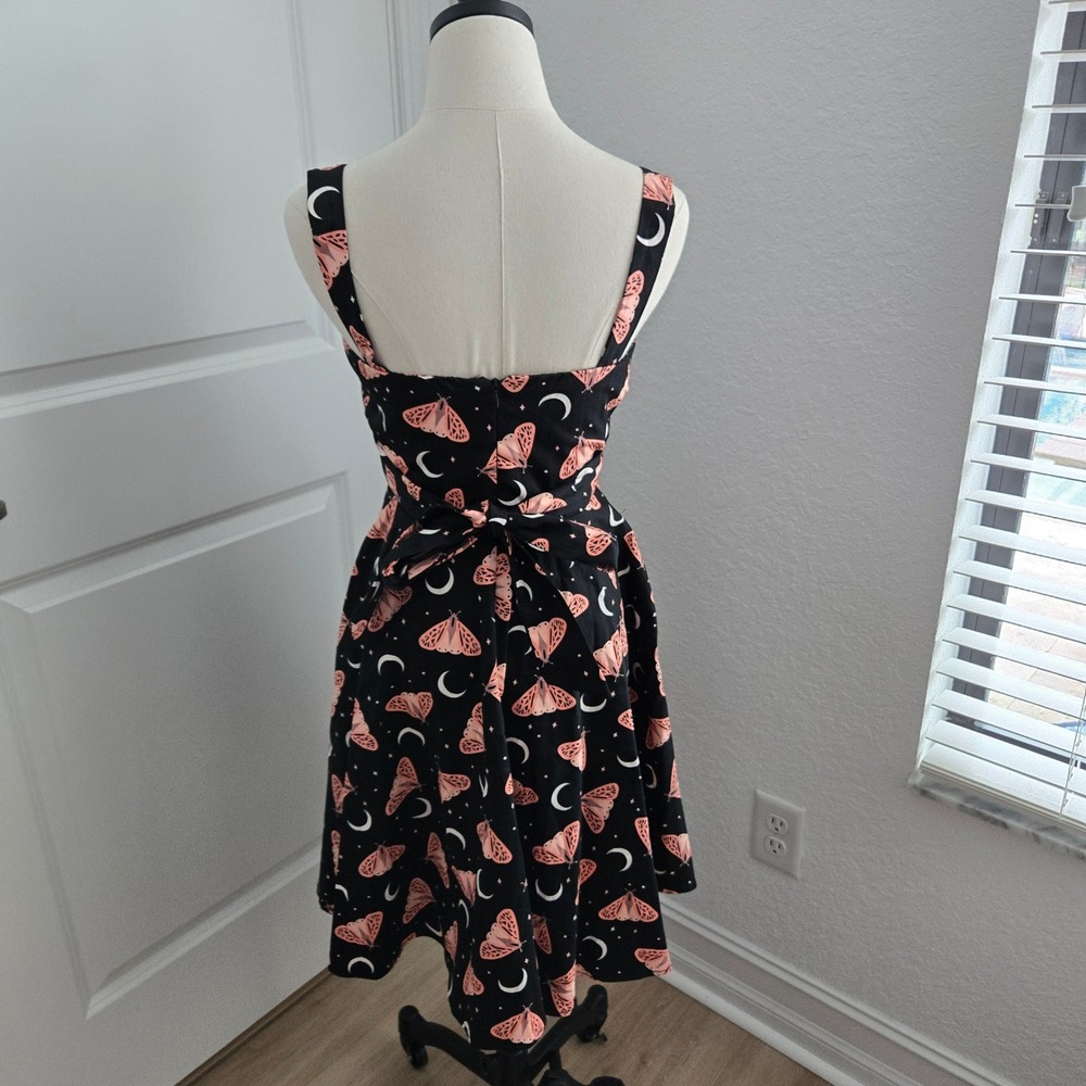 Eva Rose Black Moth Moon Celestial Fit Flare Dress Style 3785 Womens Small - Picture 5 of 8